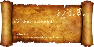 Édes Benedek névjegykártya