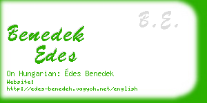 benedek edes business card
